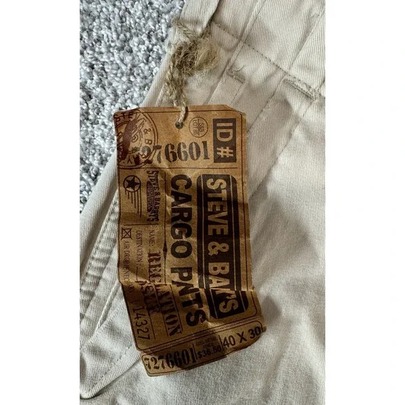 Steve & Barrys Mens Cargo Skater Pants Khaki Vintage Y2K *BRAND NEW* Size 40x30 - Picture 2 of 9